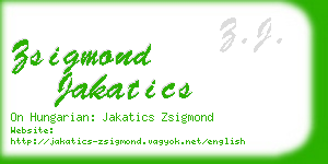 zsigmond jakatics business card